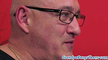 Bigass teen sucks and fucks grandpa's cock 😈