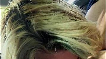 Streetwalker delivers bareback blowjob, spits cum on dick, then sucks it clean again