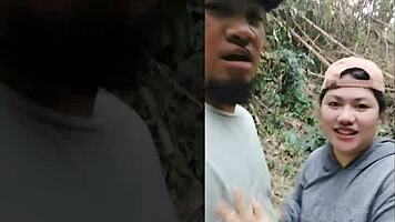 Outdoor Blowjob With Wet Pussy Creampie