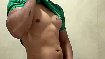 Mexican footballer masturbates in gym bathroom