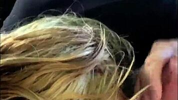 Streetwalker delivers bareback blowjob, spits cum on dick, then sucks it clean again