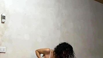 I accidently spied on the busty colombian studen't undressing during the study trip