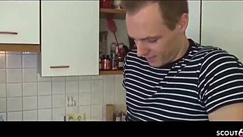 German girl caught and helps with anal fuck passionately