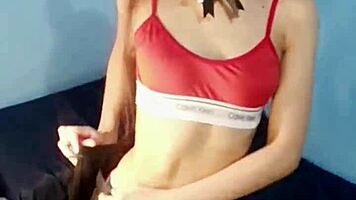 Neighbor Plays with Ass in Catgirl Costume