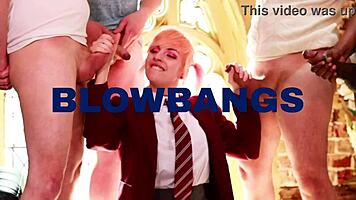 18 year old sucks older guys cock and drinks cum from a condom