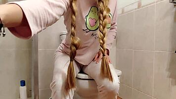 Blonde Babe Squirts Alone in Garden for Ex!