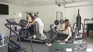 the coolest taboo workout blowjob with stepdad