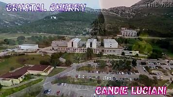 The young female students are learning and playing in the university setting with friends