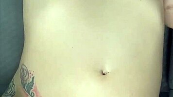 The busty petite hooker fucks in public and watches the cum in her mouth