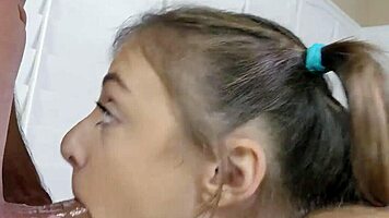 Blonde teen gia derza gets a massage and seduces an older guy for her first time