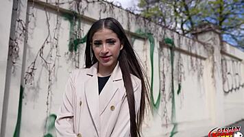 German scout petite Colombian girl talks casting fucks at holiday trip in Berlin