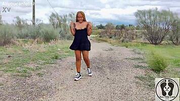 Big Ass Tits Out Ebony Walking Upskirt Sneakers Converse