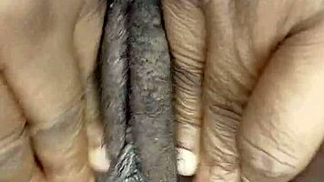 Ebony bbw playing with her favorite toy