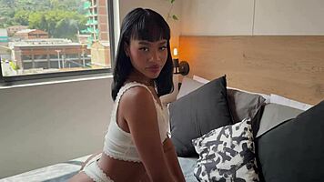 Gorgeous ebony girl has her huge ass bouncing on my cock - brittany taylor