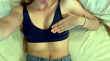 Cute College Girl With Very Beautiful Pussy Gets Very Horny In Her Stepfather's Room