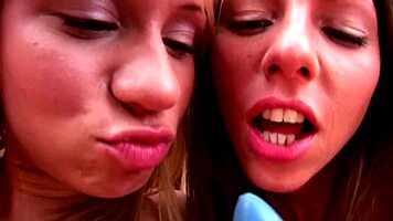 Blonde And Brunette Lesbian Teen Eats Each Other Out