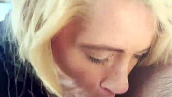Real hooker receives intense facial in outdoor encounter