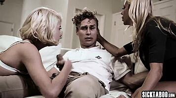 perverted stepmom seduces stepson and girlfriend