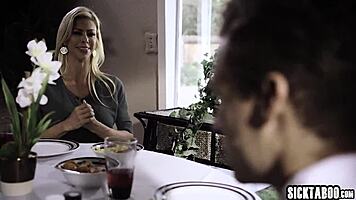 perverted stepmom seduces stepson and girlfriend