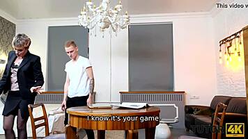 tutor4k teacher in stockings is penetrated very fast by student at home