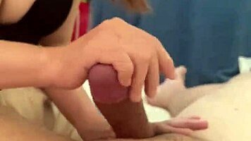 Asian Babe Gives Handjob Before Going To Work