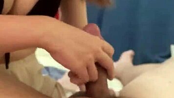 Asian Babe Gives Handjob Before Going To Work