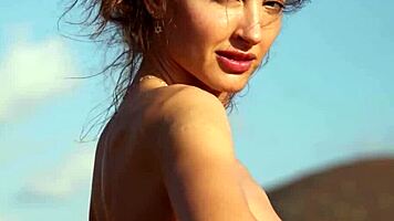 Skinny brunette russian diva taya vais posed nude in desert