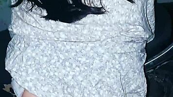 Fucking on motorcycle in alley almost caught by neighbors