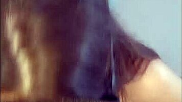 Beautiful girl feels pleasure doing blowjob