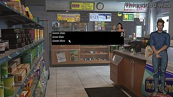 Whoa, that cashier just got an unexpected facial in the 3D hentai game!