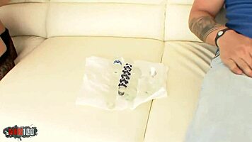 Anal Preparation With Glass Dildo Deep In Ass