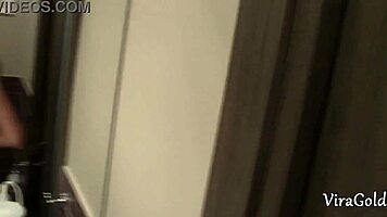 Home sex in toilet with deepthroat blowjob and creampie in wet pussy.