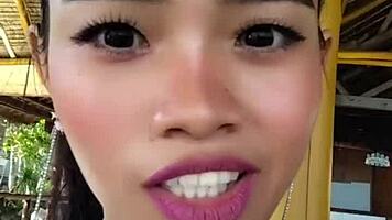 beauty chatting and displaying huge dildo in sexy lingerie costume.