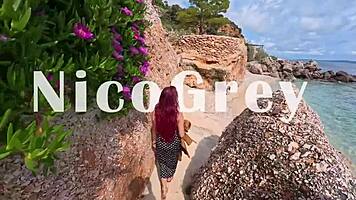 Public POV with flexible British redhead