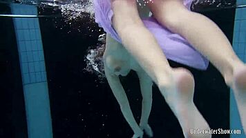 Aneta Big Tits In Purple Dress Pool