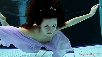 Aneta Big Tits In Purple Dress Pool