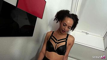 Dark skin teen gets pov fucking