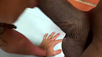 beautiful young woman fucks black cock and gets cum covered