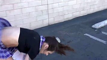 slutty skater kasie castle in skirt takes majors massive cock inside her