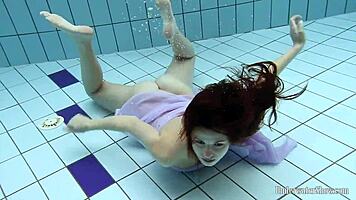 Aneta Big Tits In Purple Dress Pool