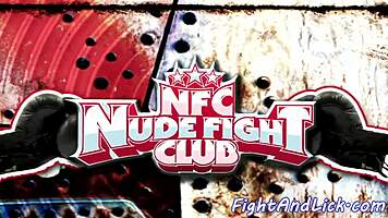 busty babe fingers cute teen after wrestling match in the ring, exploring shaved pussies with licks and fingering