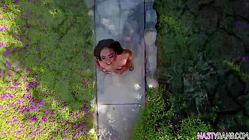 Maya Bijou's first creampie with big cock in her ass