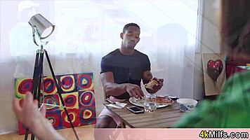 hypno trick fills pizza chick's white pussy