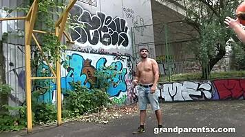 Elderly Couple Picks Up Teen On Basketball Court