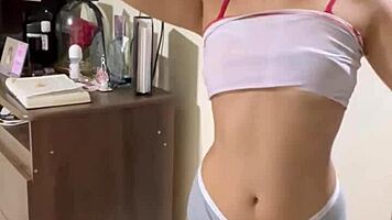Hot woman teases with her curves