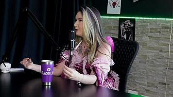 Teen Blonde in Lingerie Enjoys First Time Menage and Halloween Fun