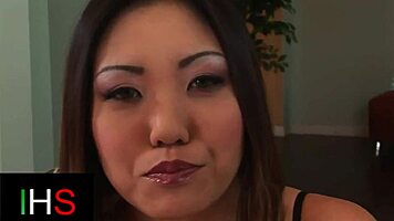 sexy asian brunette gets her tight ass stretched by a massive black cock in intense anal pounding