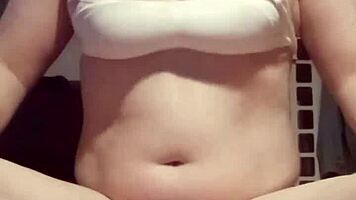 Huge ass babe rips clothes during workout for tit play and anal masturbation!