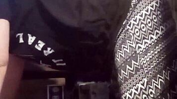 Huge ass babe rips clothes during workout for tit play and anal masturbation!