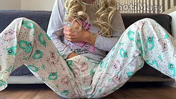 Petite School Girl In Pajamas Experiences Intense Emotions While Masturbating To Squirting